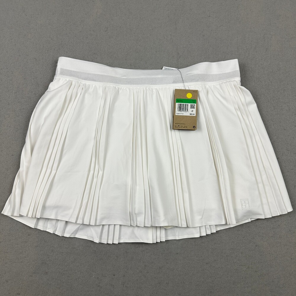 Nike Advantage Court Skirt Women XL White Pleated Skort High Waist Tennis Golf